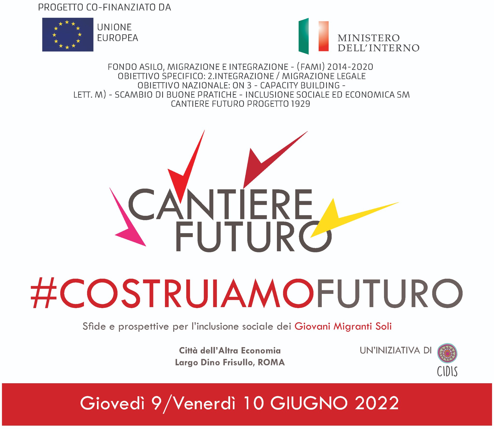 #Costruiamofuturo: due giorni di eventi a Roma dedicati ai giovani migranti arrivati soli in Italia