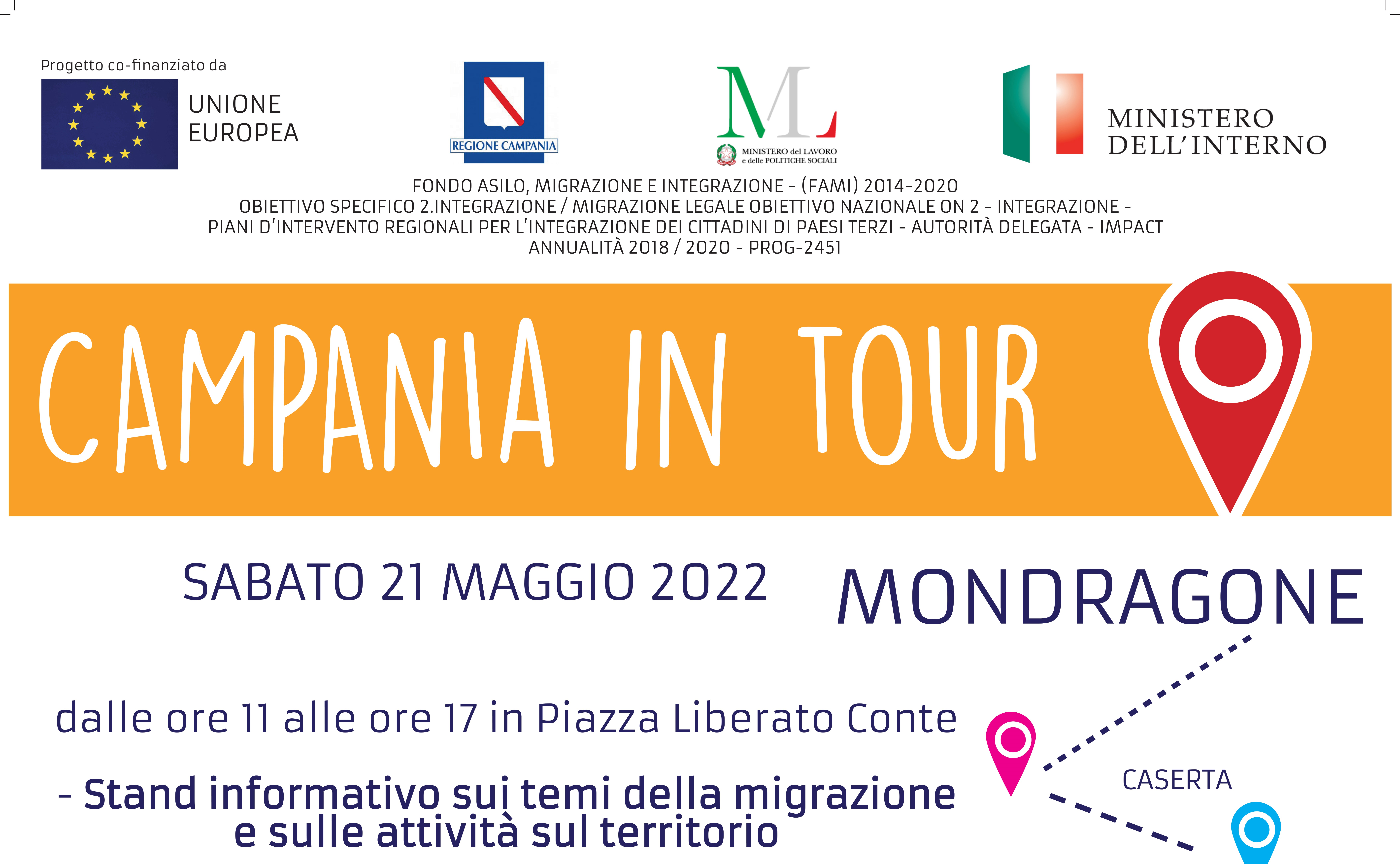 Campania in Tour fa tappa a Mondragone: sabato 21 maggio una giornata ricca di eventi