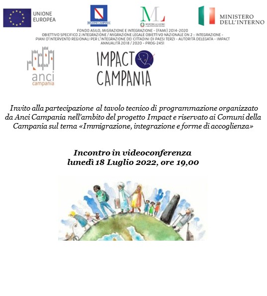 “Immigrazione, integrazione e forme di accoglienza”: tavolo di programmazione dell’Anci per i Comuni della Campania