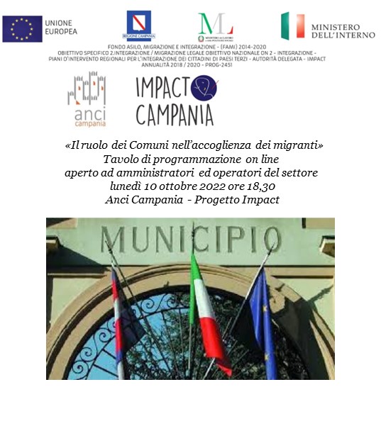Il ruolo dei Comuni nell’accoglienza dei migranti: Tavolo di programmazione organizzato da Anci Campania