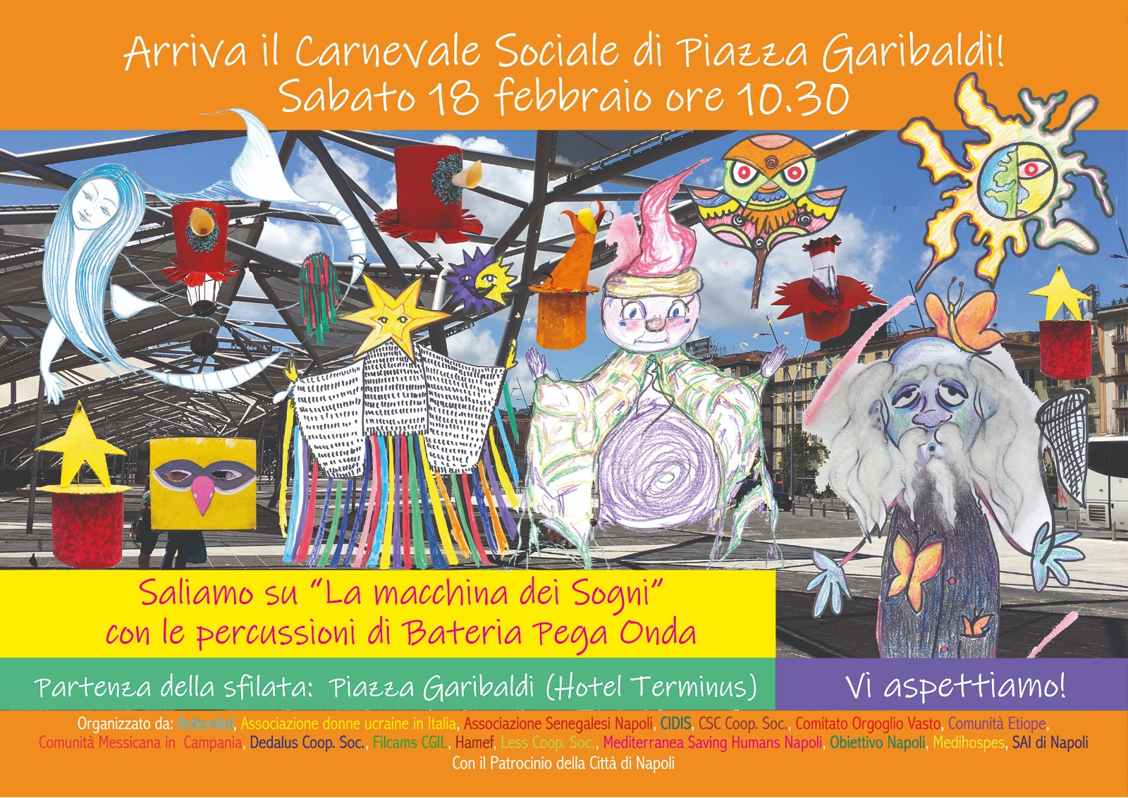 Carnevale sociale di Piazza Garibaldi: sabato 18 febbraio appuntamento con la Macchina dei sogni
